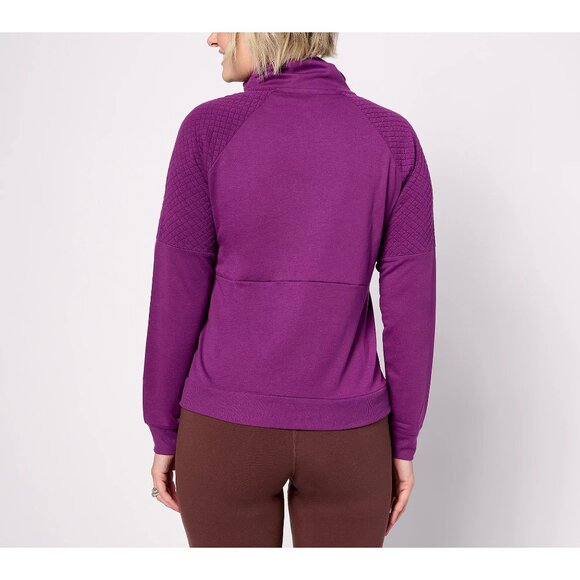 MUK LUKS 1/4 Zip Lounge Topper Womens 5X Purple Wine Berry Polyester Blend NEW - Picture 2 of 7